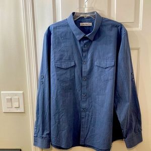 Extra large Calvin Klein dress shirt double pockets, hidden buttons